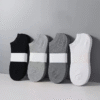 Black and White Gray Boat Socks Packaged Tube