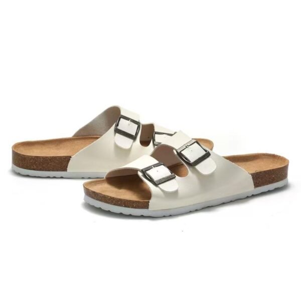 Factory Direct Sell Open Toe Soft Cork Sole Korea Style Beach Adjust Double Strap Summer Men's Casual Slippers