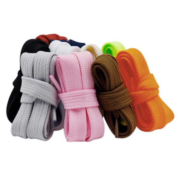 Double-layer Polyester Flat Shape Plastic Tips 1.8cm Wider Shoestrings for Sneakers