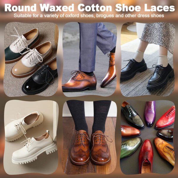 WEGOODZF Custom Thin Round Waxed Shoelaces 2.5 MM Thick Wholesale Waterproof Shoe  ramdom colour