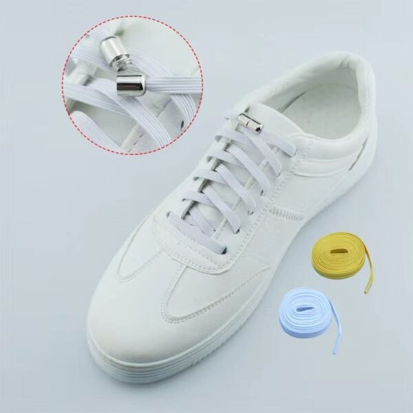 New Casual Fastener Elastic Shoe Laces Popular Custom Polyester Flat No-Tie Shoelaces